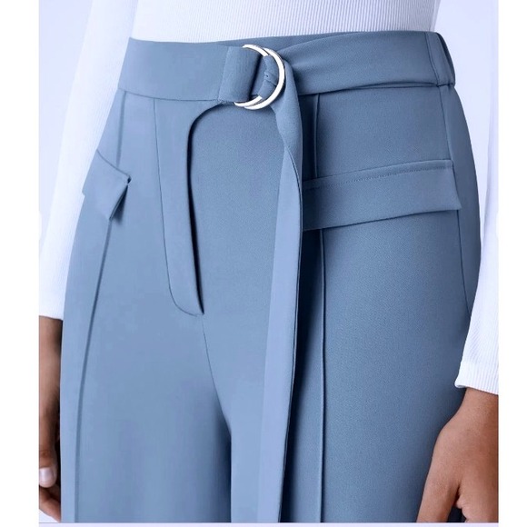 Halara High Waisted D-Ring Buckle Belted Wide Leg Pants Forget-Me-Not SZ S NWOT - Picture 3 of 15